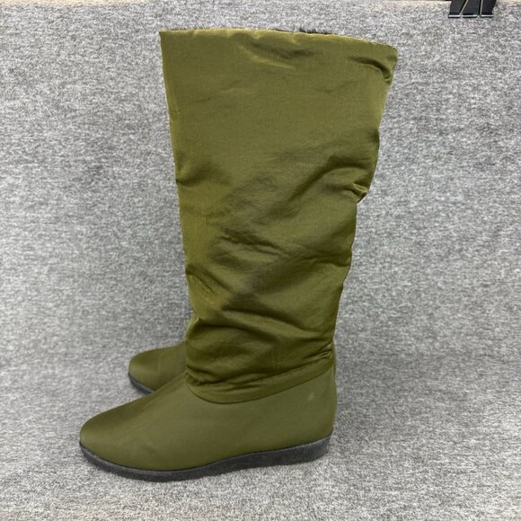 ✅Cougar Tall Green Satin Faux Fur Lined Pull On Winter Boots Womens Size 7.5 NWT - Picture 7 of 7